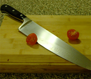 Tomato sliced in half