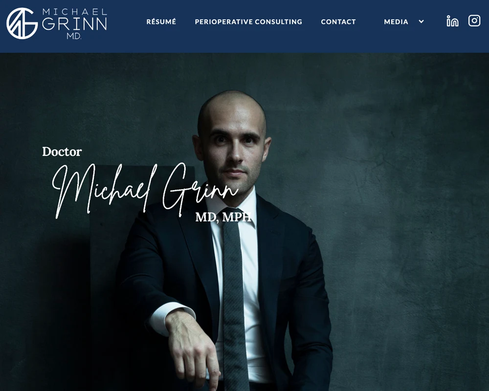 website screenshot of Dr. Michael Green's personal website